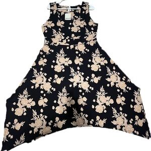 Floral Black and Cream Dress